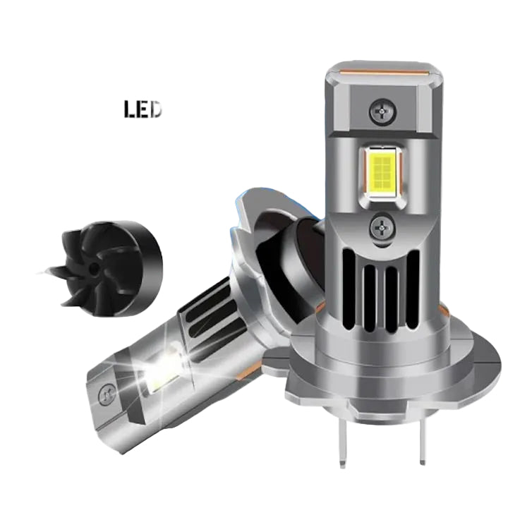 Set 2 Becuri Auto, Led H7 cu ventilator, 180w, 20000lm, Plug & Play, IP68, 6000k, Alb, LuxDetail®
