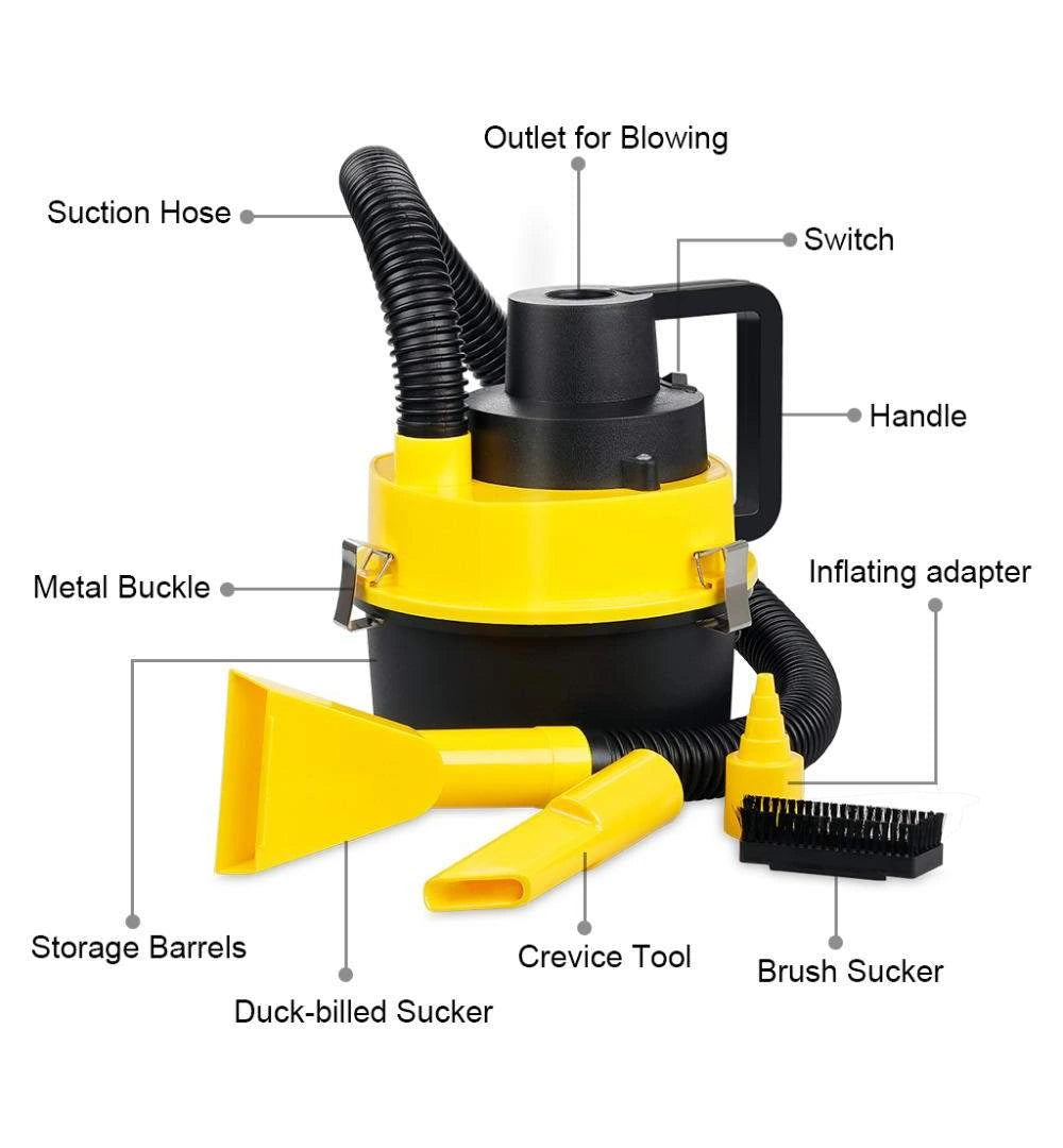 Aspirator Auto 12V - uscat si umed, portabil si multifunctional