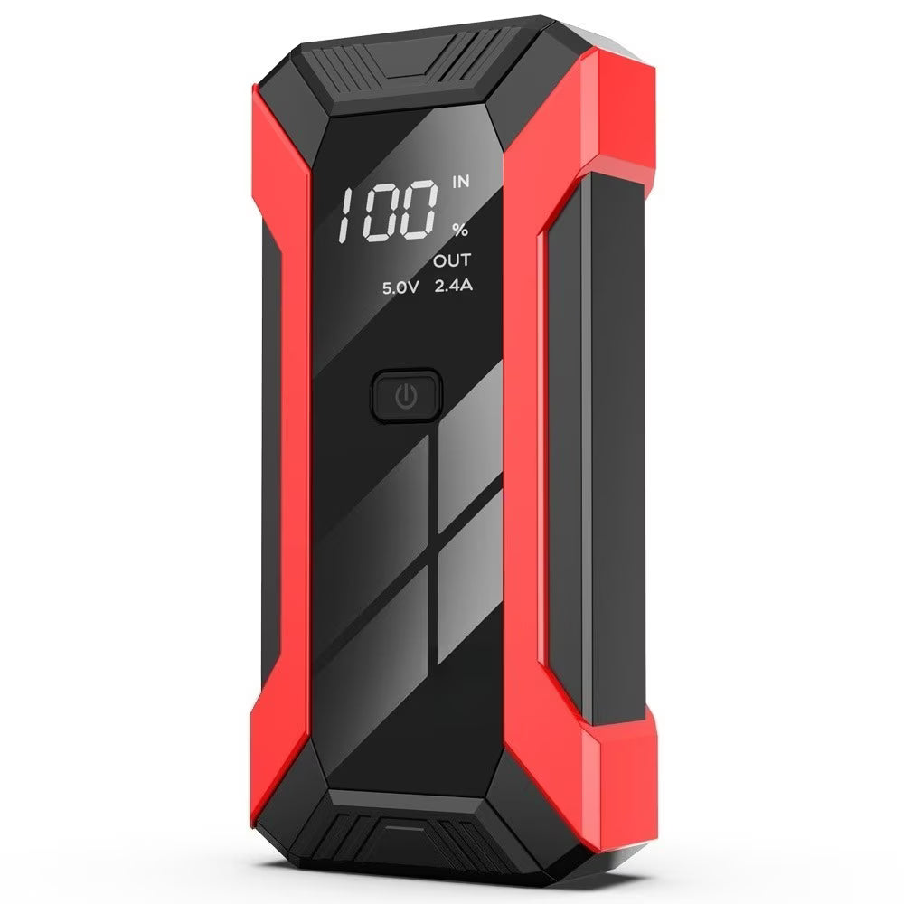 Starter auto pentru motor, 2000A, 12V, benzina/diesel 6/4L, protectie inteligenta, Incarcare rapida, lanterna, lumina de urgenta, 180x87x35mm, Negru/Rosu